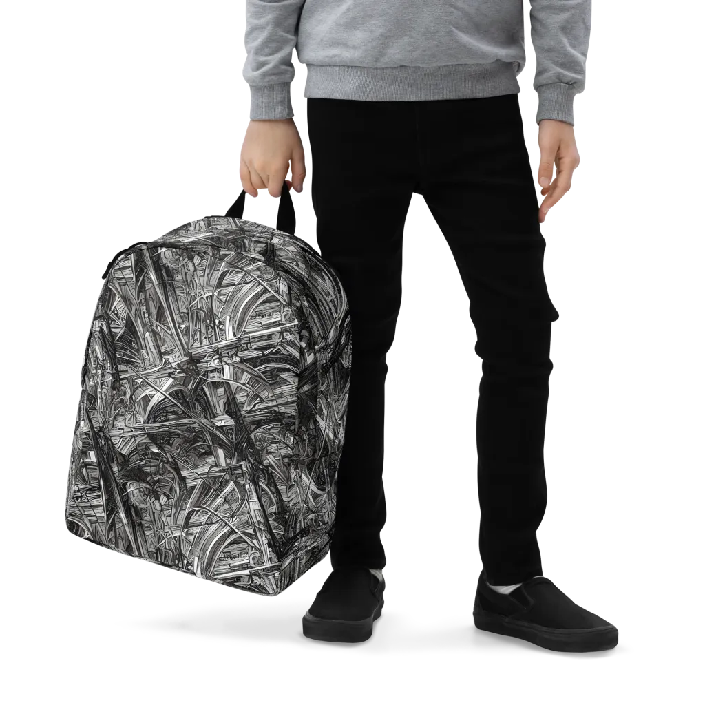 Gothic Whirlwind on Minimalist Backpack — Zoomed-in