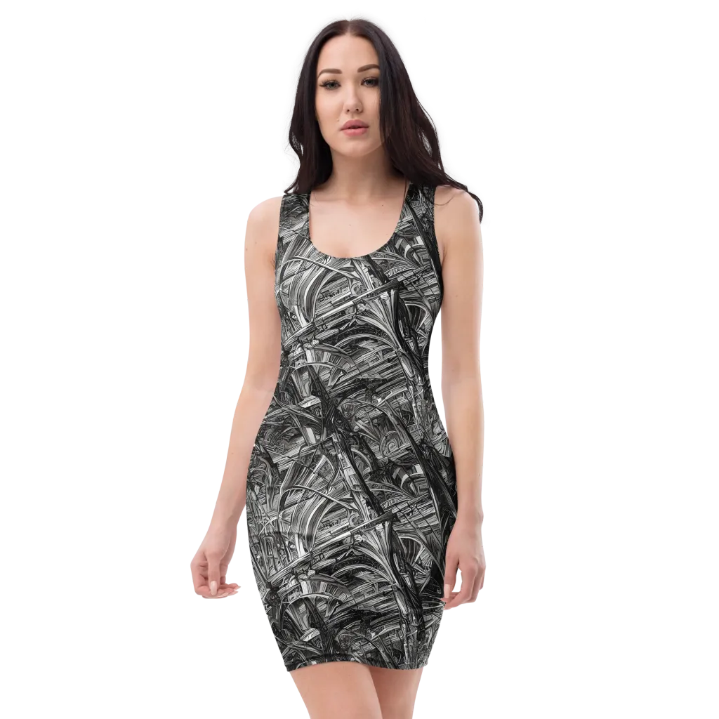 Gothic Whirlwind on Bodycon Dress — Front