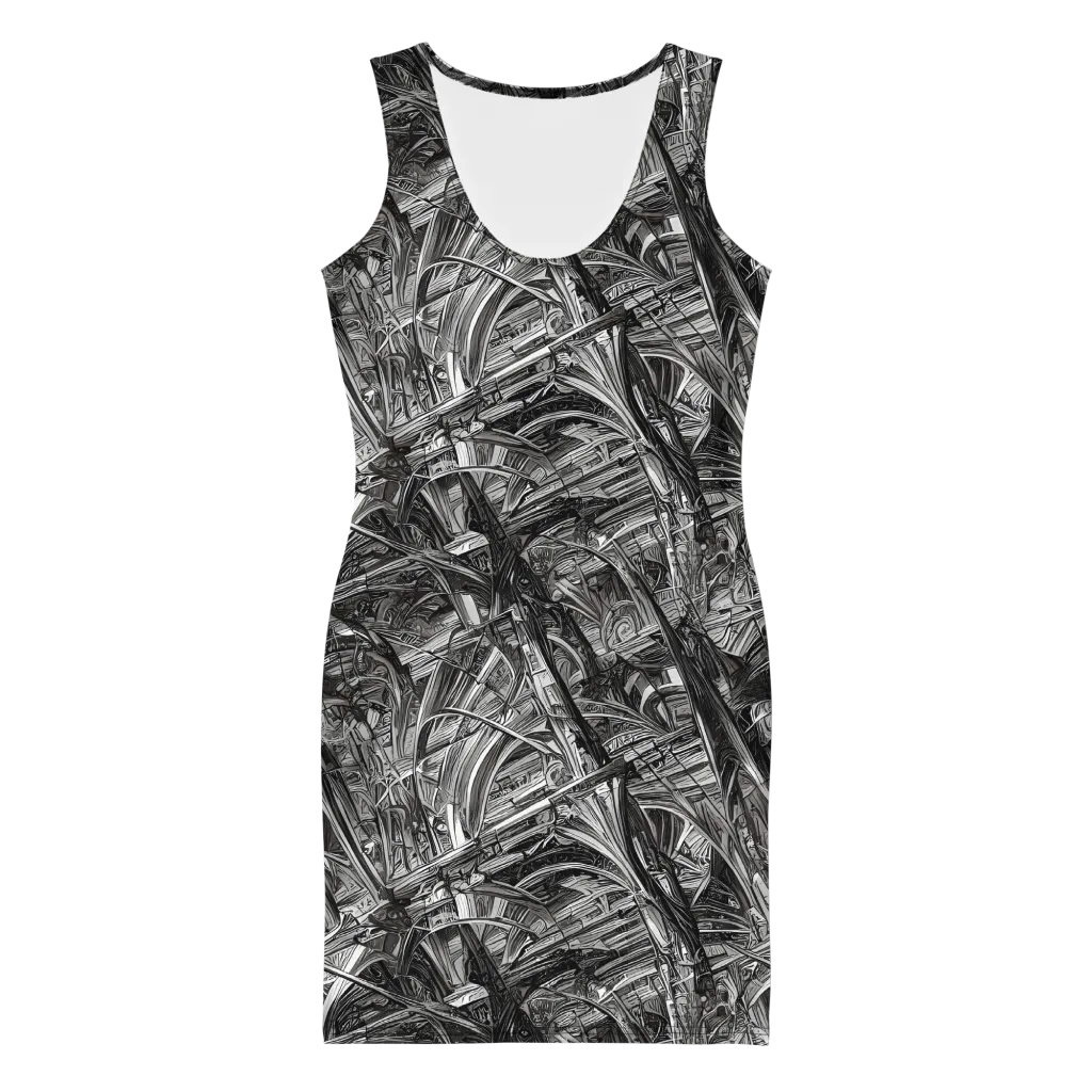 Gothic Whirlwind on Bodycon Dress — Front