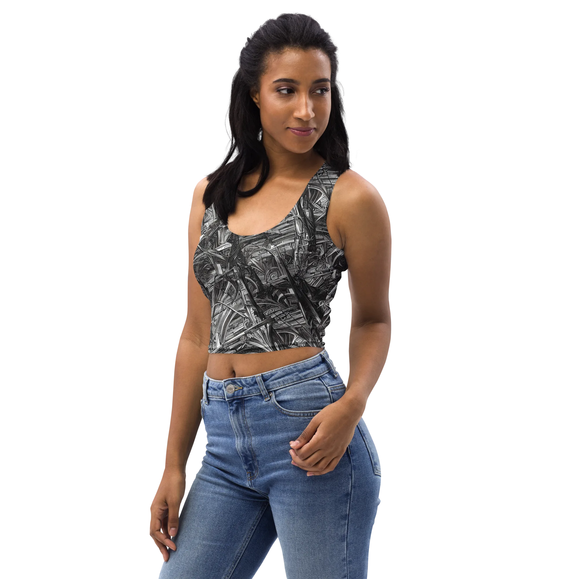 Gothic Whirlwind on Crop Top — Left Front