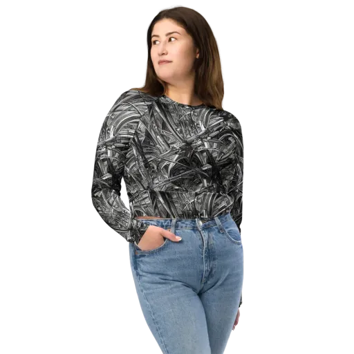 Gothic Whirlwind on a Long Sleeve Crop Top