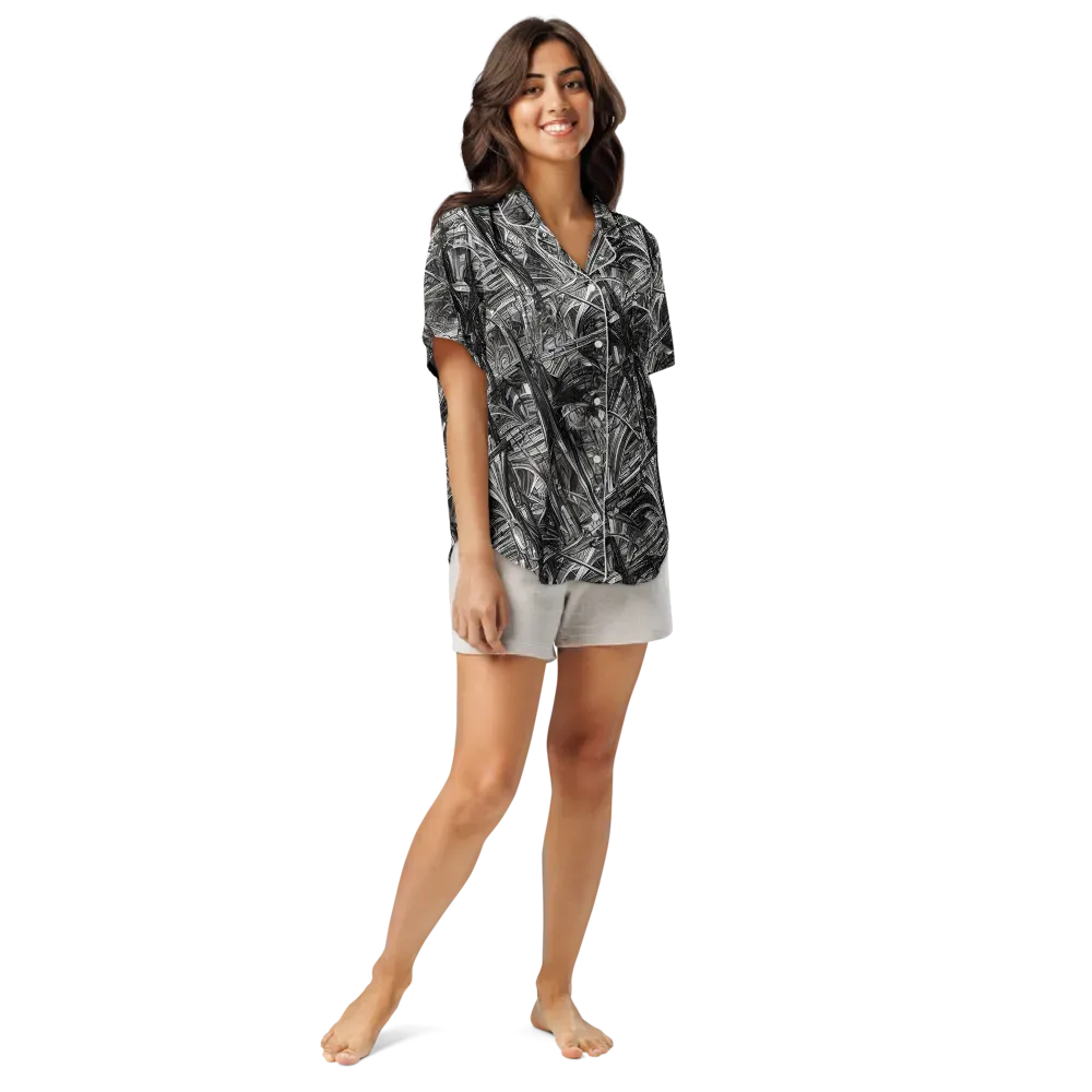 Gothic Whirlwind on Women's Short Sleeve Pajama Top — Front
