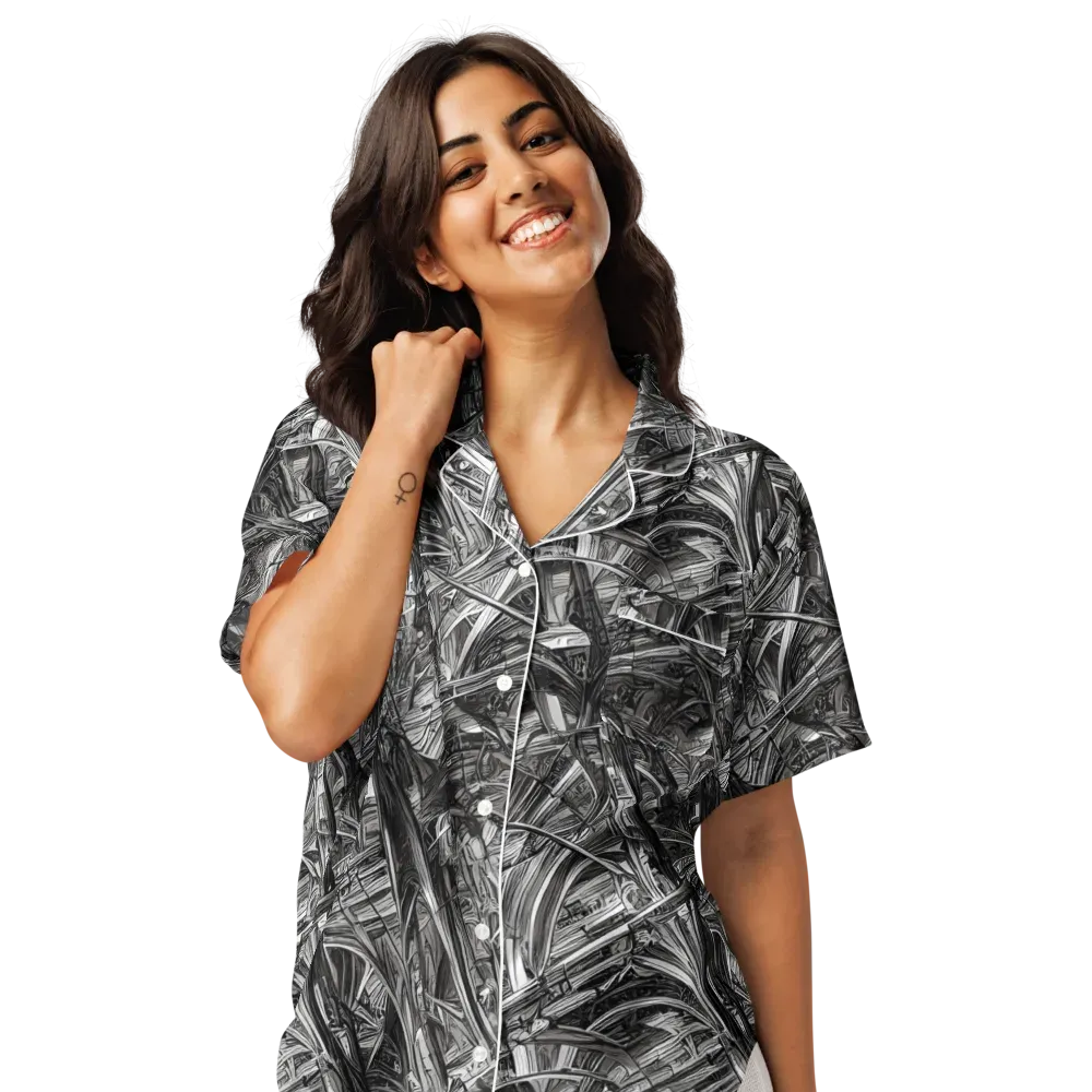 Gothic Whirlwind on Women's Short Sleeve Pajama Top — Front