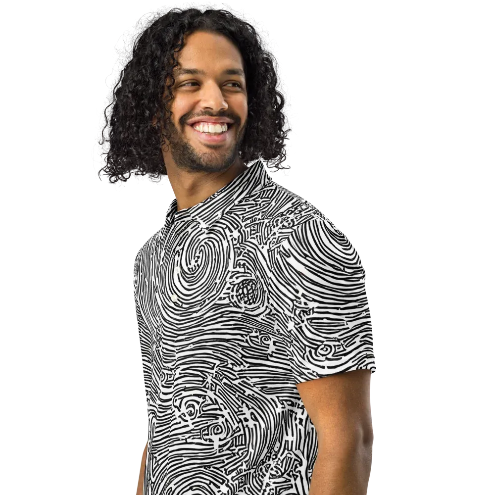 Whirlpool Echoes on Men's Slim Fit Polo Shirt — Left Front