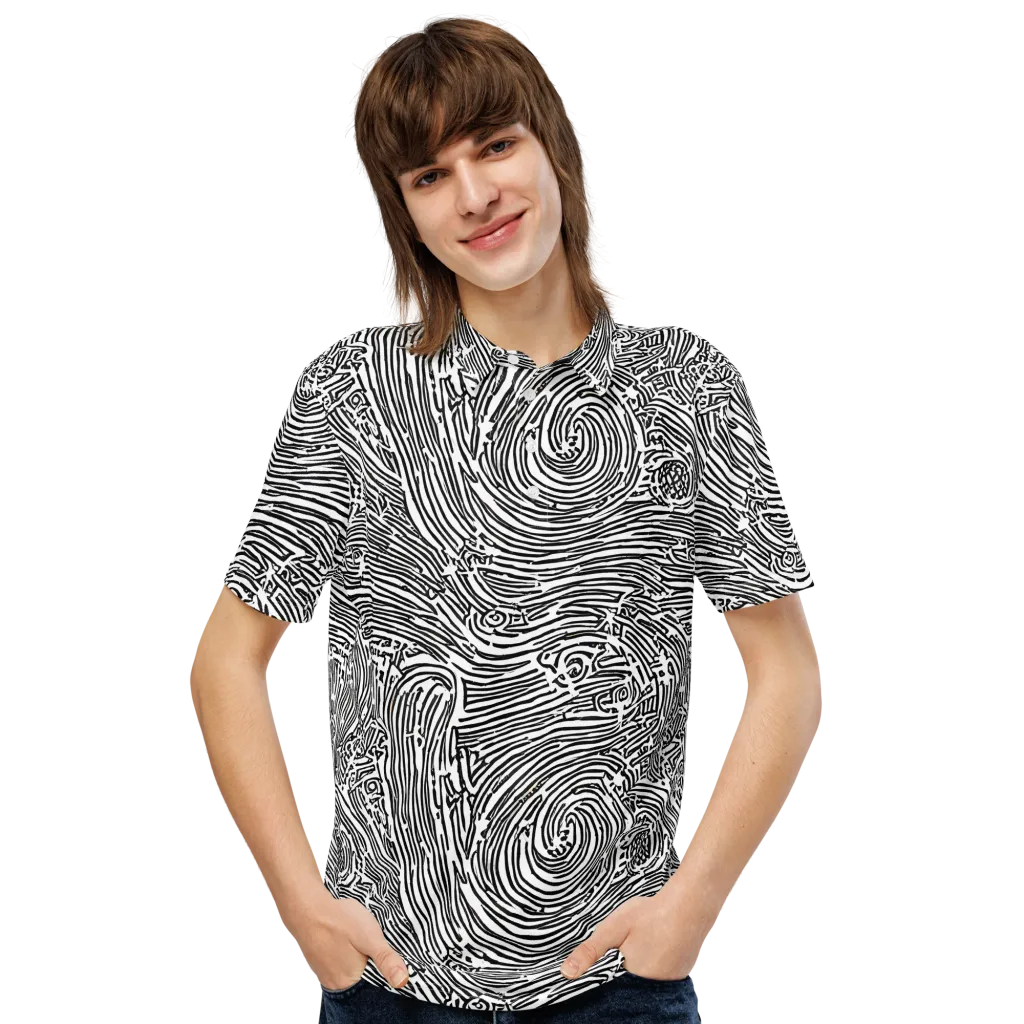 Whirlpool Echoes on Men's Slim Fit Polo Shirt — Front