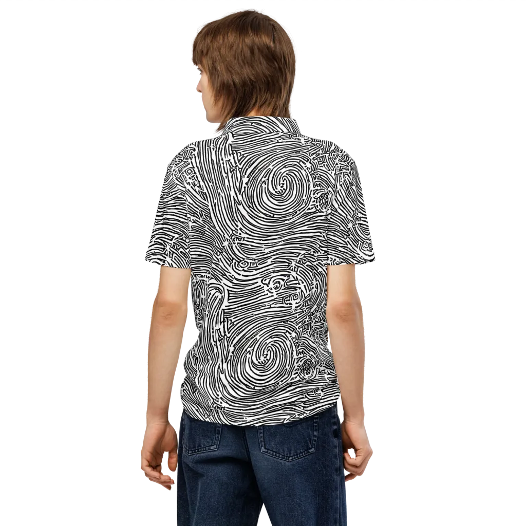 Whirlpool Echoes on Men's Slim Fit Polo Shirt — Back
