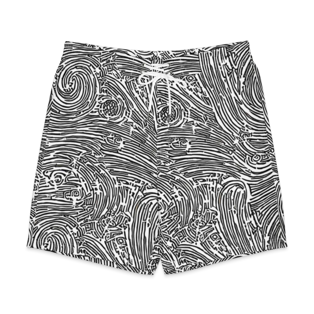 Whirlpool Echoes on Men's Board Shorts — Front