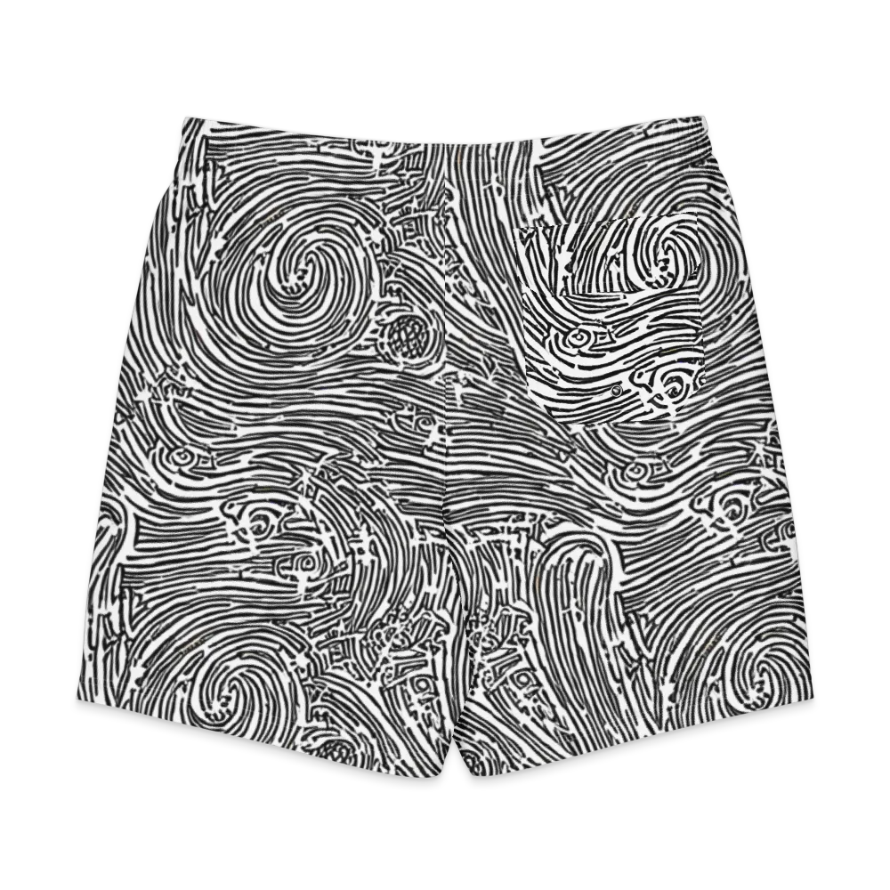 Whirlpool Echoes on Men's Board Shorts — Back