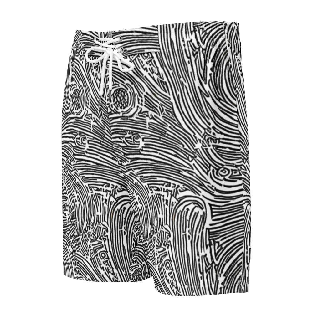 Whirlpool Echoes on Men's Board Shorts — Front