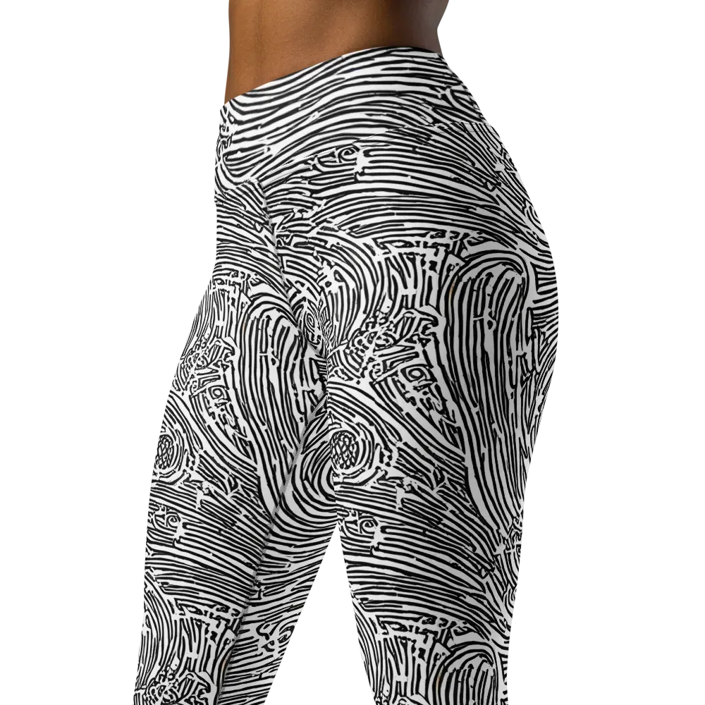 Whirlpool Echoes on Yoga Leggings — Left Front