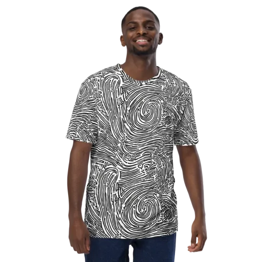 Whirlpool Echoes on a Men's Crew Neck T-Shirt