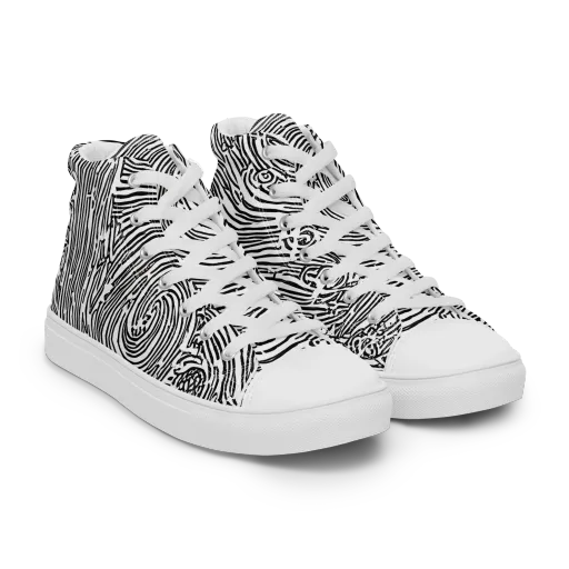 Whirlpool Echoes on a Men's High Top Canvas Shoes