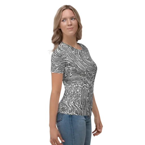 Whirlpool Echoes on a Women's Crew Neck T-Shirt