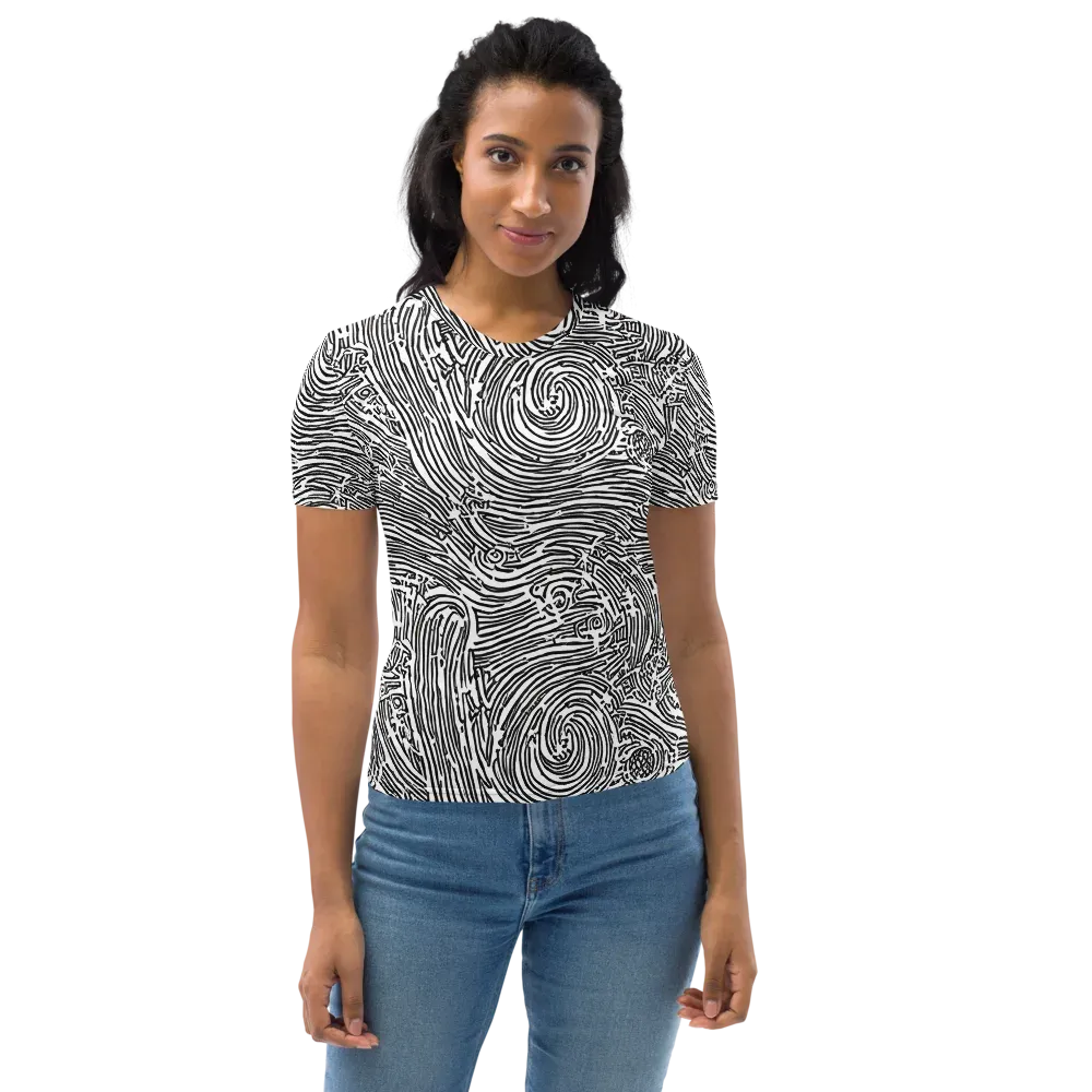 Whirlpool Echoes on Women's Crew Neck T-Shirt — Front