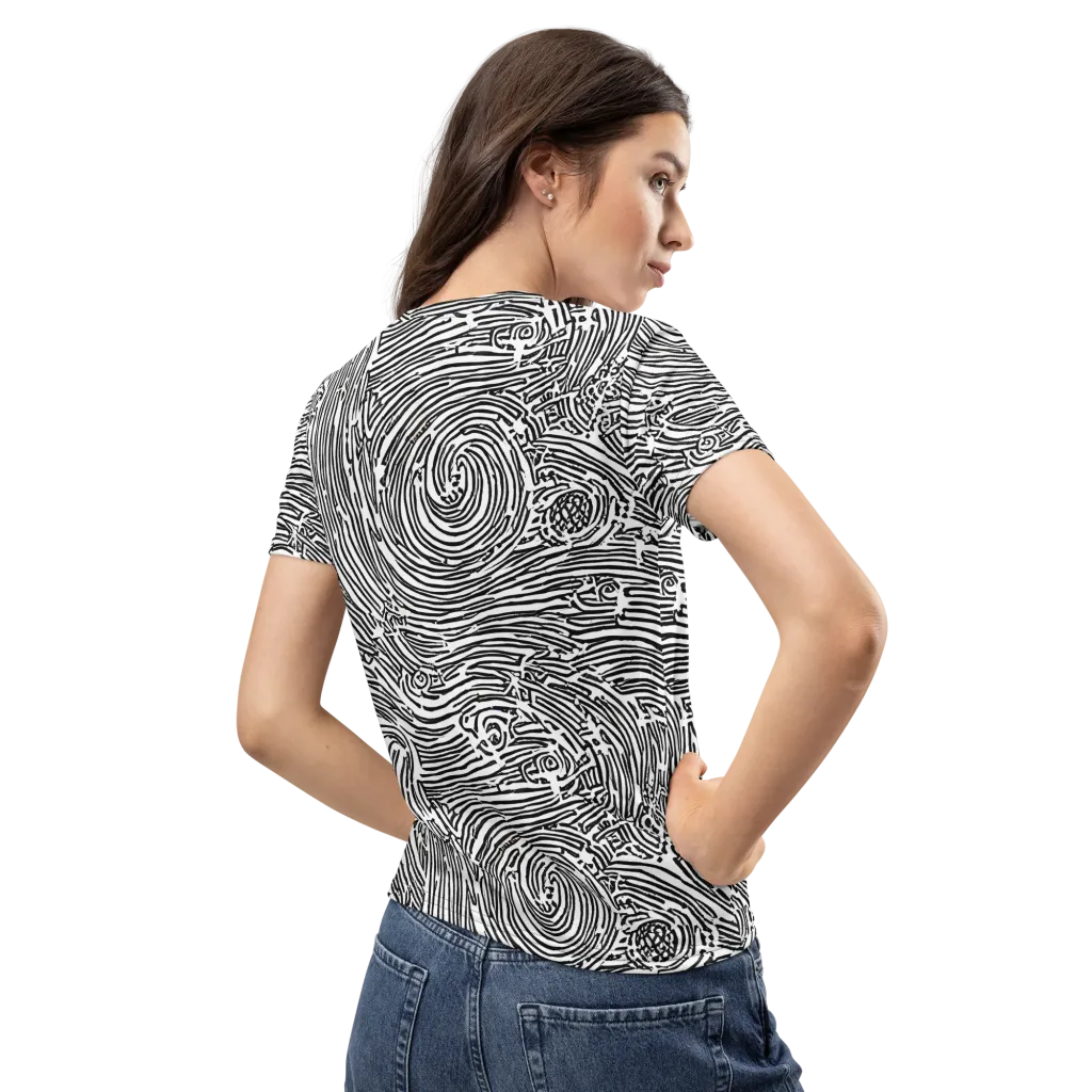Whirlpool Echoes on Women's Crew Neck T-Shirt — Back