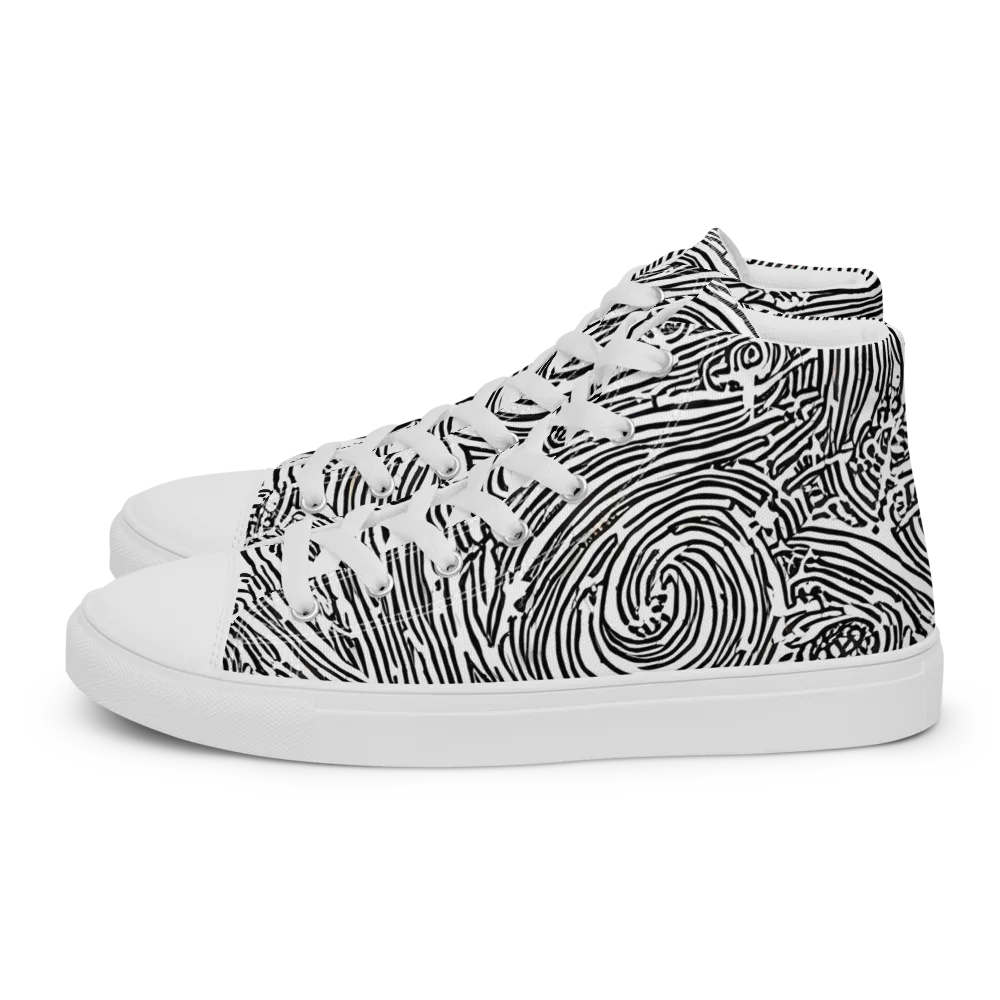 Whirlpool Echoes on Women's High Top Canvas Shoes — Left