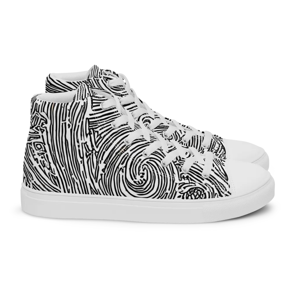 Whirlpool Echoes on Women's High Top Canvas Shoes — Right