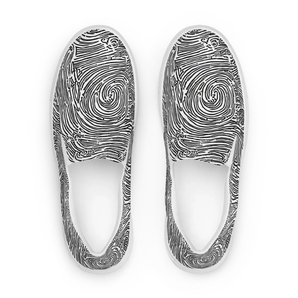 Whirlpool Echoes on Men's Slip-On Canvas Shoes — Front