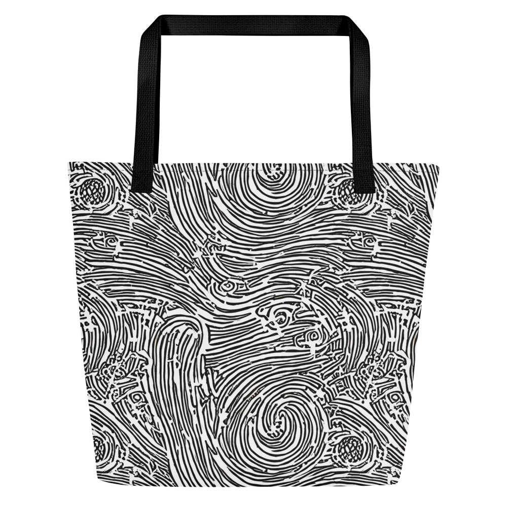 Whirlpool Echoes on Large Tote Bag W/ Pocket — Front