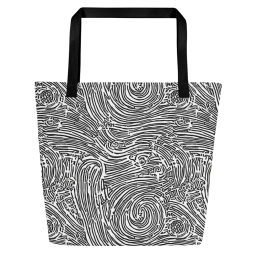 Whirlpool Echoes on a Large Tote Bag W/ Pocket