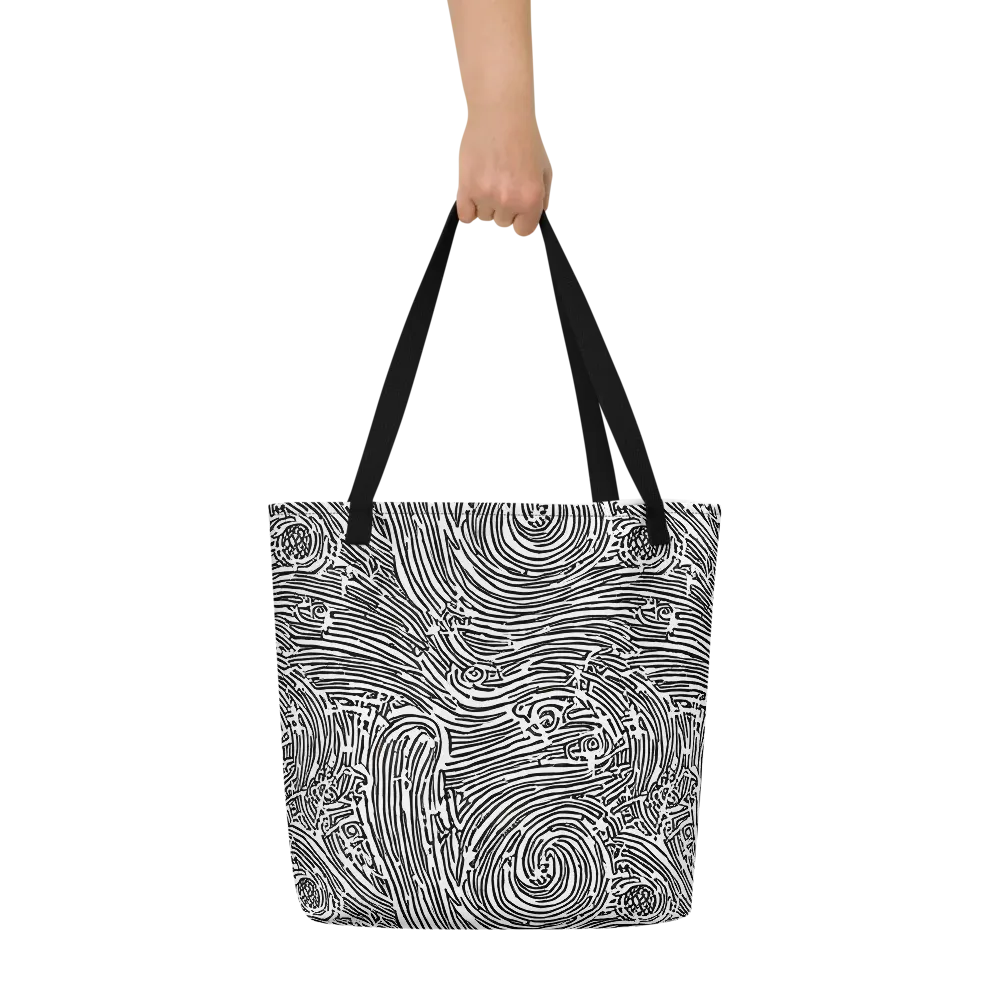 Whirlpool Echoes on Large Tote Bag W/ Pocket — Front