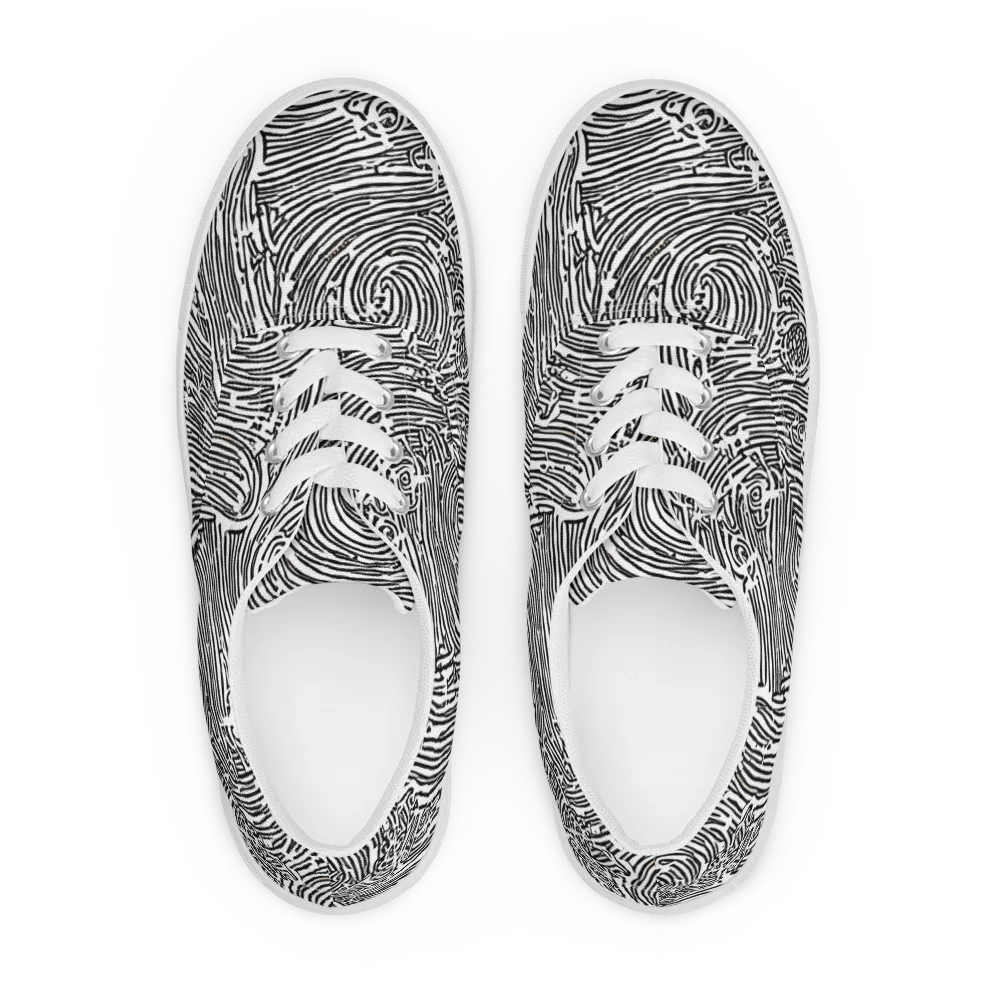 Whirlpool Echoes on Men's Lace-Up Canvas Shoes — Front