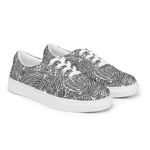 Whirlpool Echoes on a Men's Lace-Up Canvas Shoes