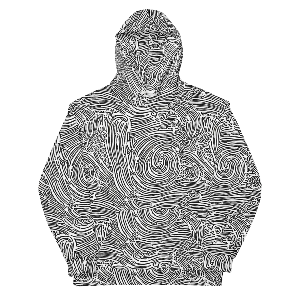 Whirlpool Echoes on Cotton Hoodie — Front