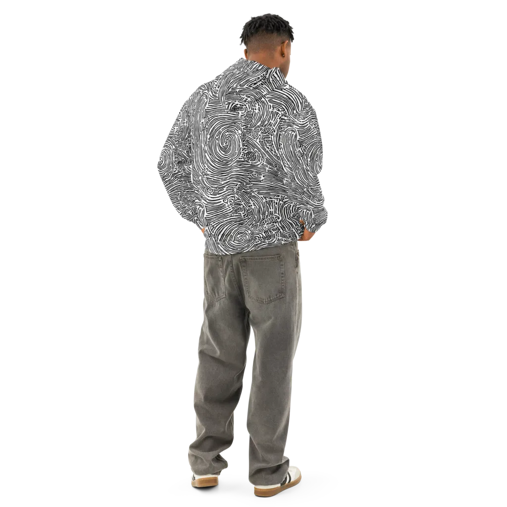 Whirlpool Echoes on Cotton Hoodie — Back