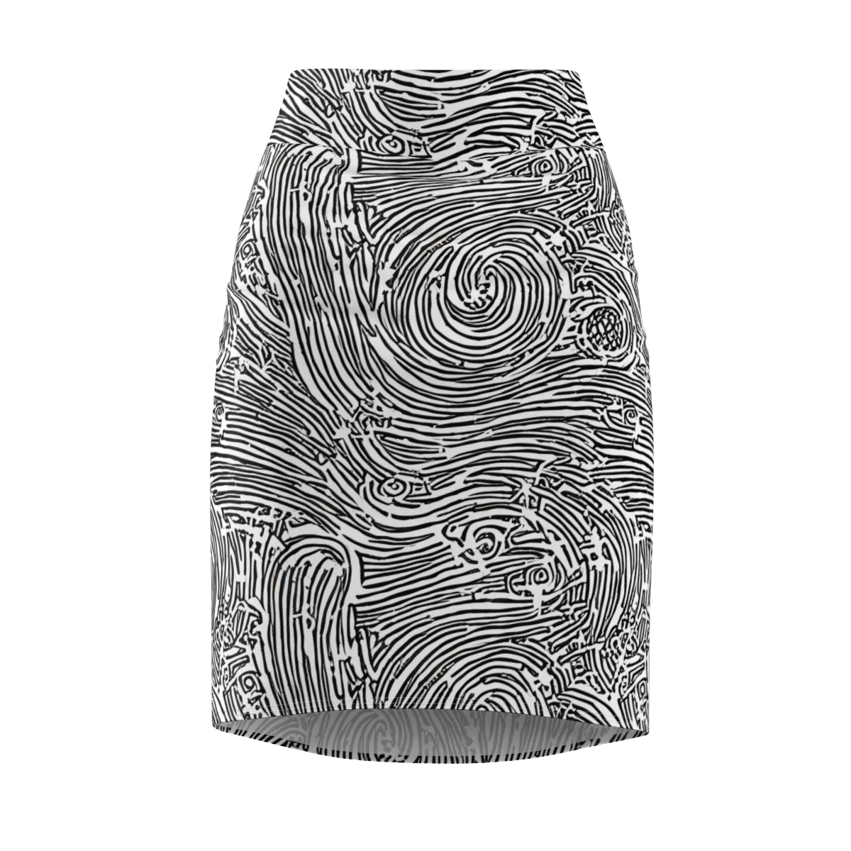 Whirlpool Echoes on Pencil Skirt — Front