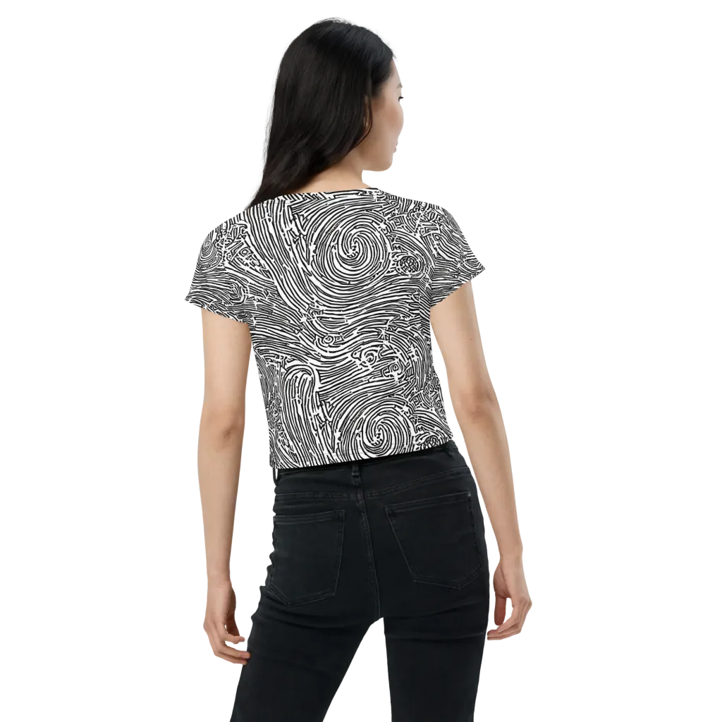 Whirlpool Echoes on Crop Tee — Back