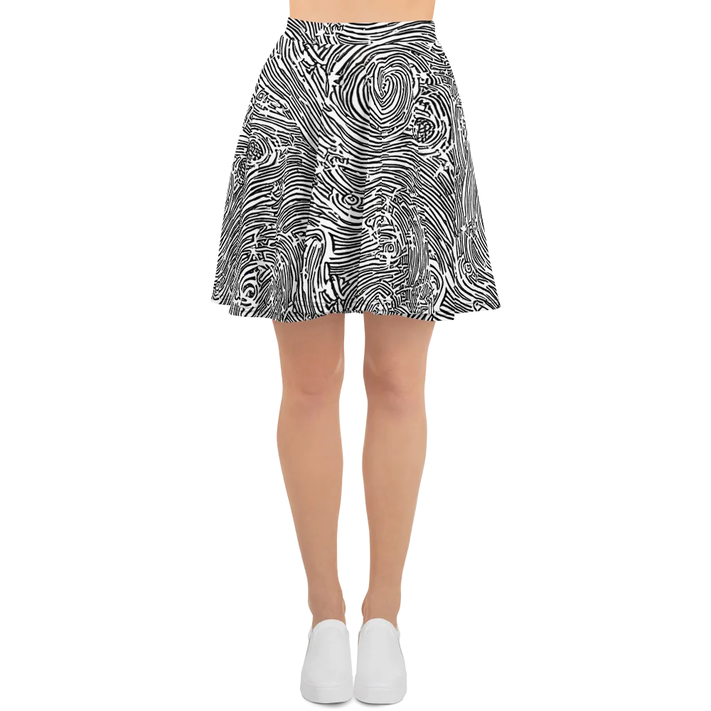 Whirlpool Echoes on Skater Skirt — Front