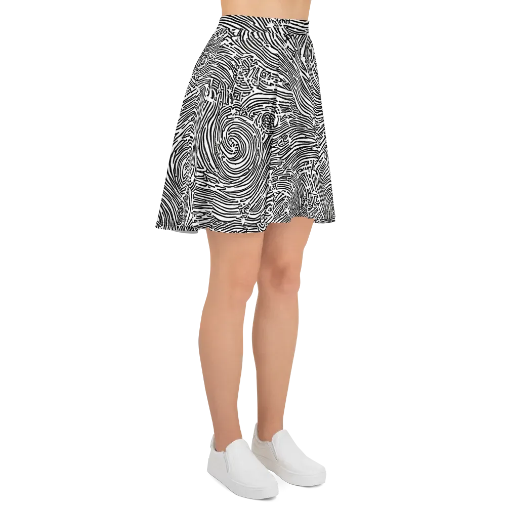 Whirlpool Echoes on Skater Skirt — Right