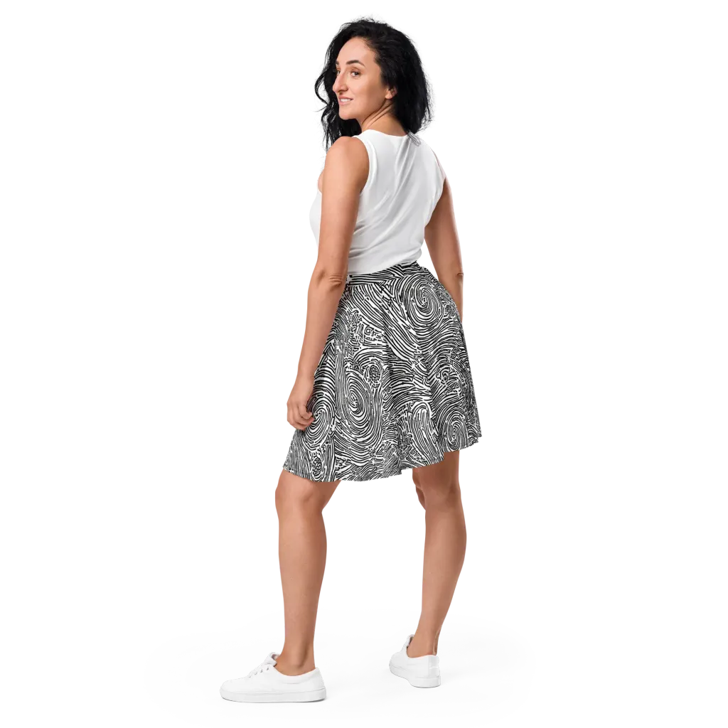 Whirlpool Echoes on Skater Skirt — Back