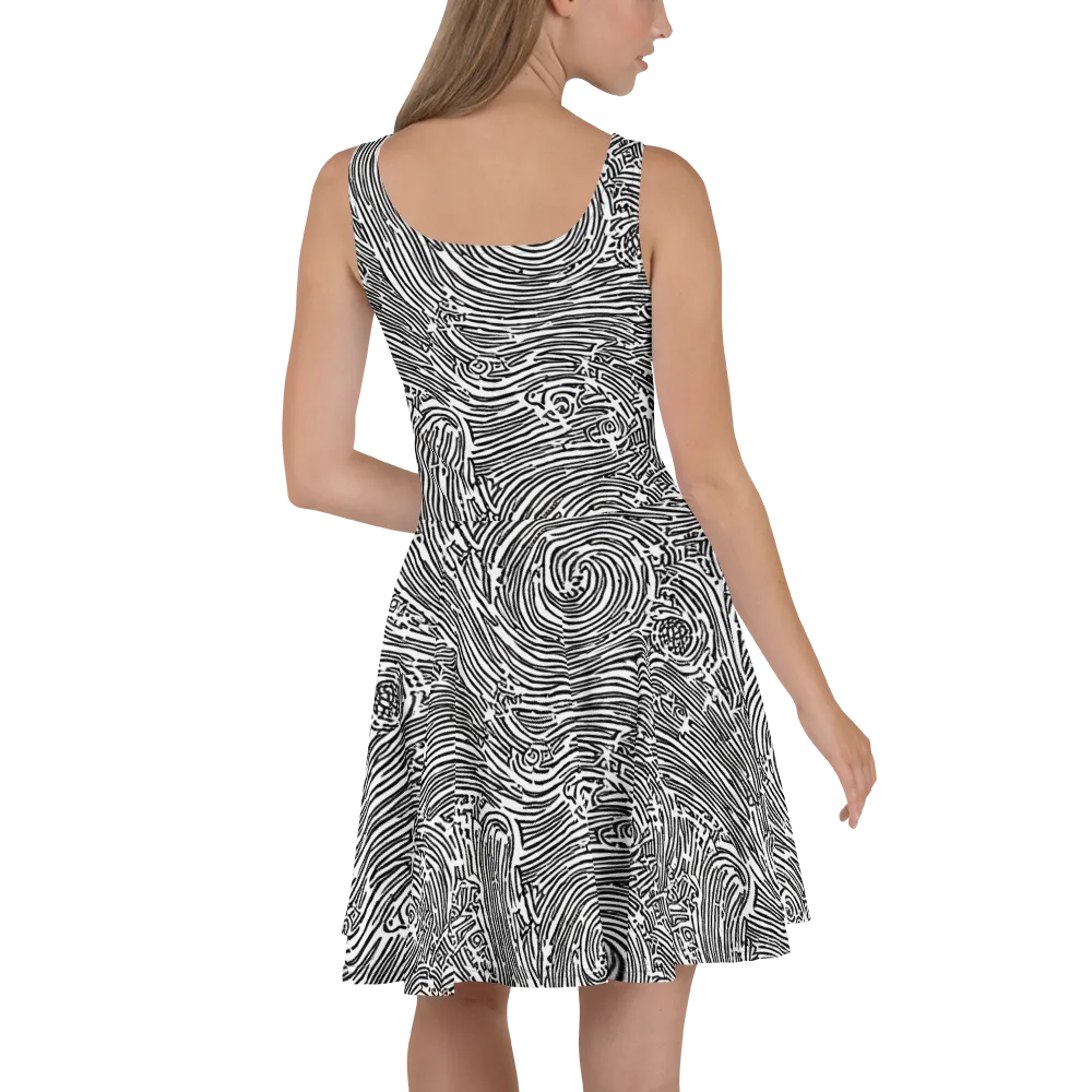 Whirlpool Echoes on Skater Dress — Back