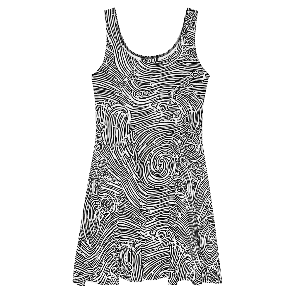 Whirlpool Echoes on Skater Dress — Front