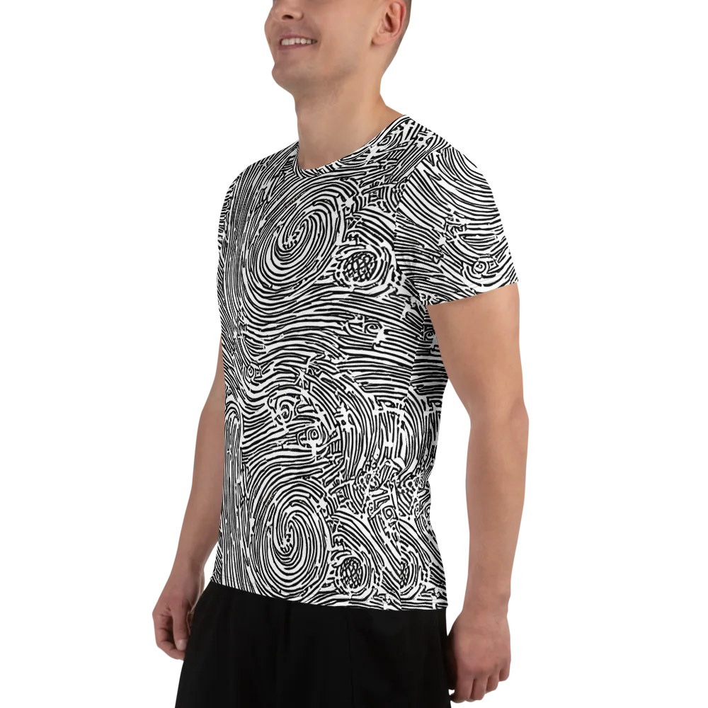 Whirlpool Echoes on Men's Athletic T-Shirt — Left