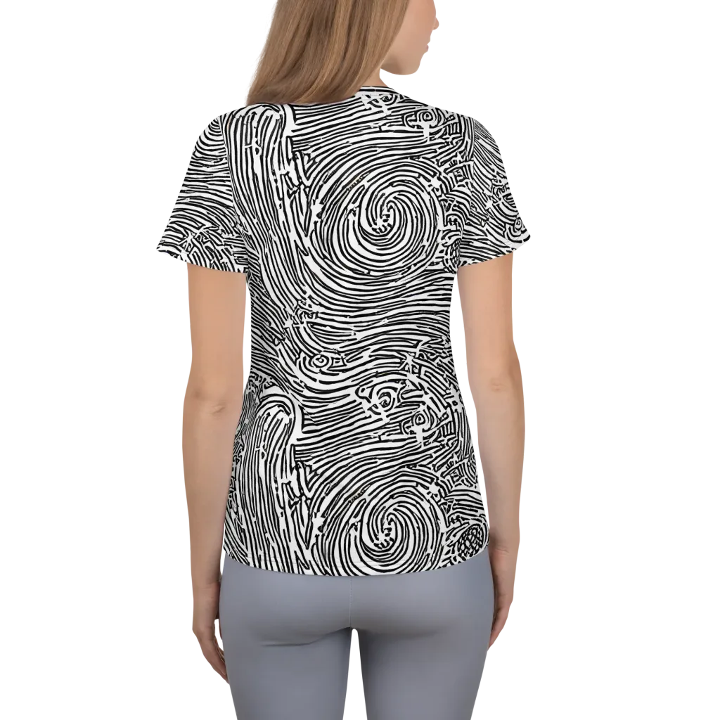 Whirlpool Echoes on Women's Athletic T-Shirt — Back