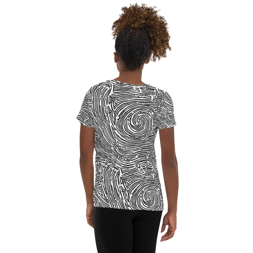 Whirlpool Echoes on Women's Athletic T-Shirt — Back