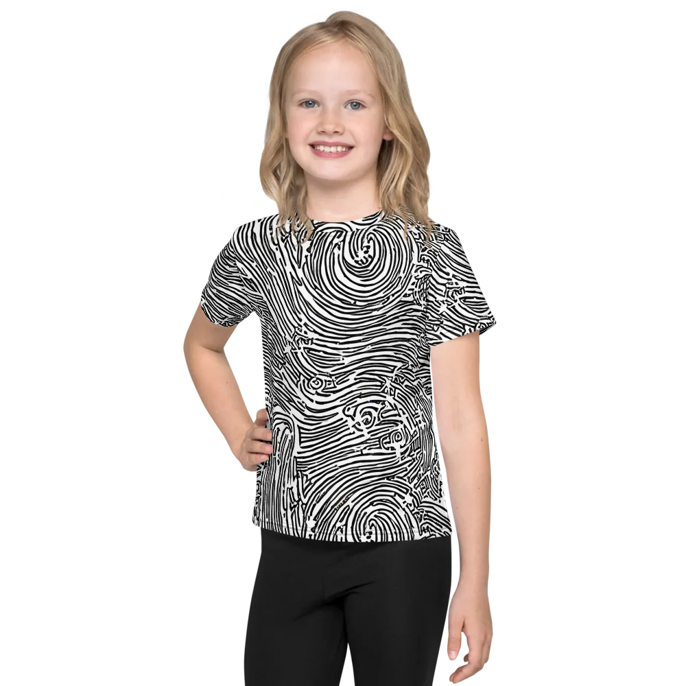 Whirlpool Echoes on Kids Crew Neck T-Shirt — Front