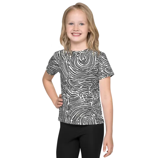 Whirlpool Echoes on a Kids Crew Neck T-Shirt