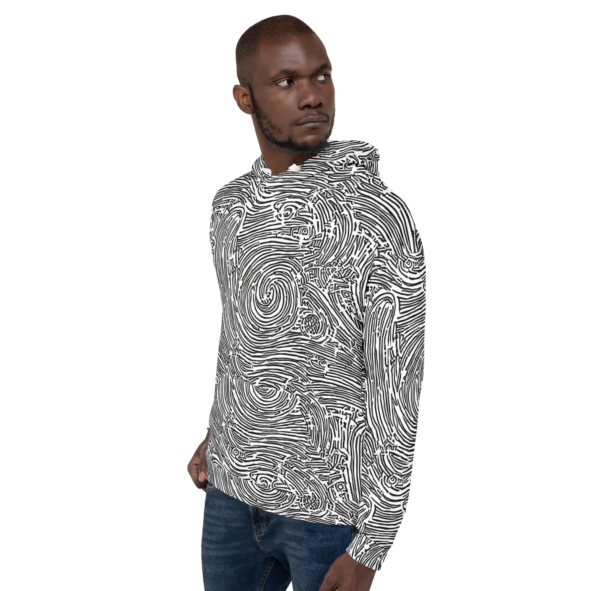Whirlpool Echoes on Hoodie — Left