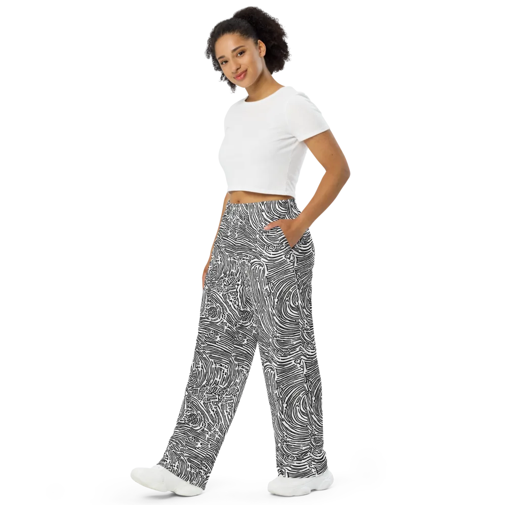 Whirlpool Echoes on Wide-Leg Pants — Left Front