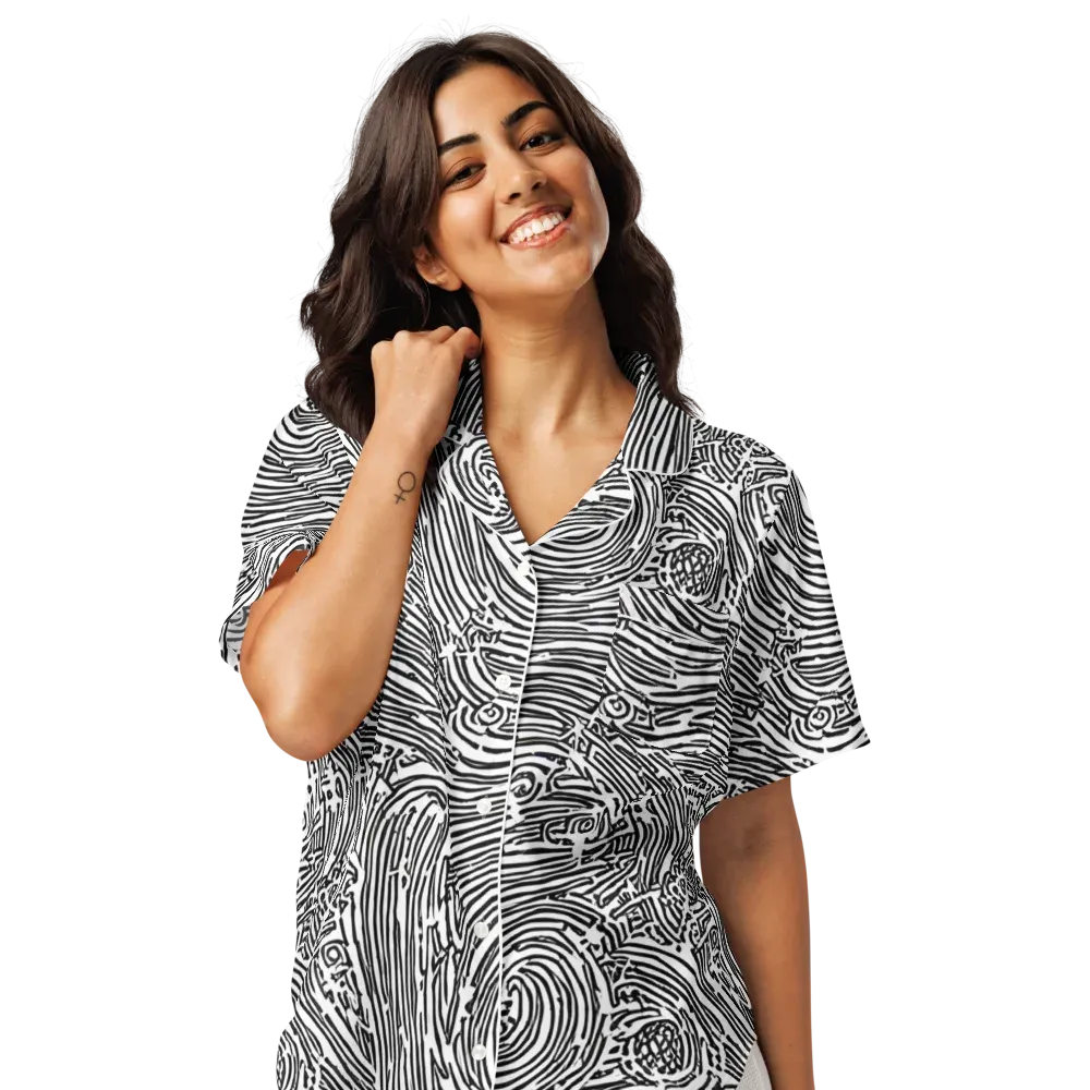 Whirlpool Echoes on Women's Short Sleeve Pajama Top — Front