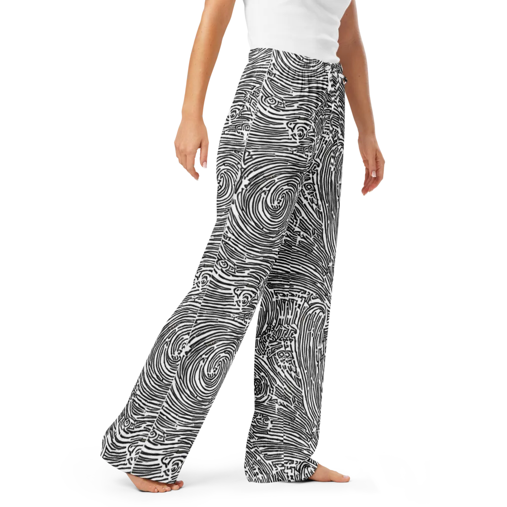 Whirlpool Echoes on Women's Pajama Pants — Right Front