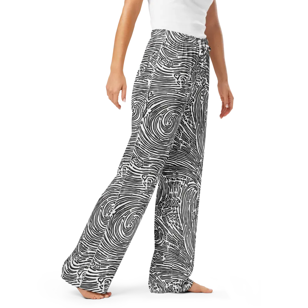 Whirlpool Echoes on Women's Pajama Pants — Right Front