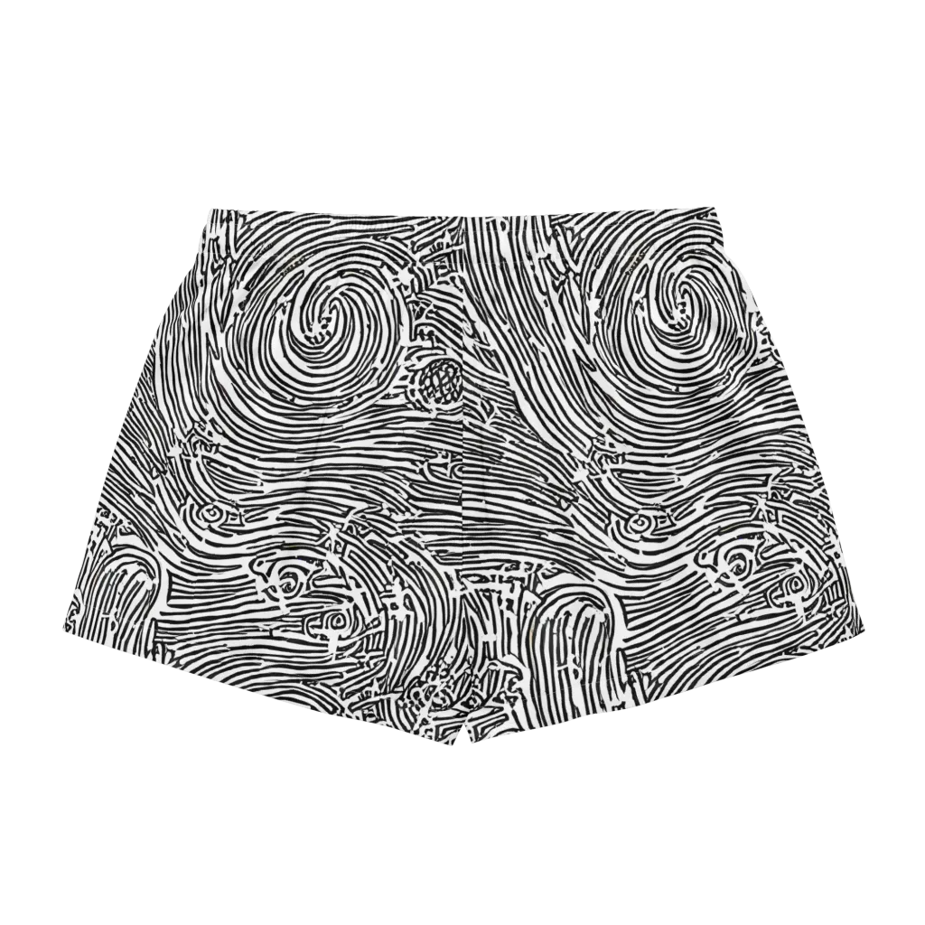 Whirlpool Echoes on Women's Pajama Shorts — Back