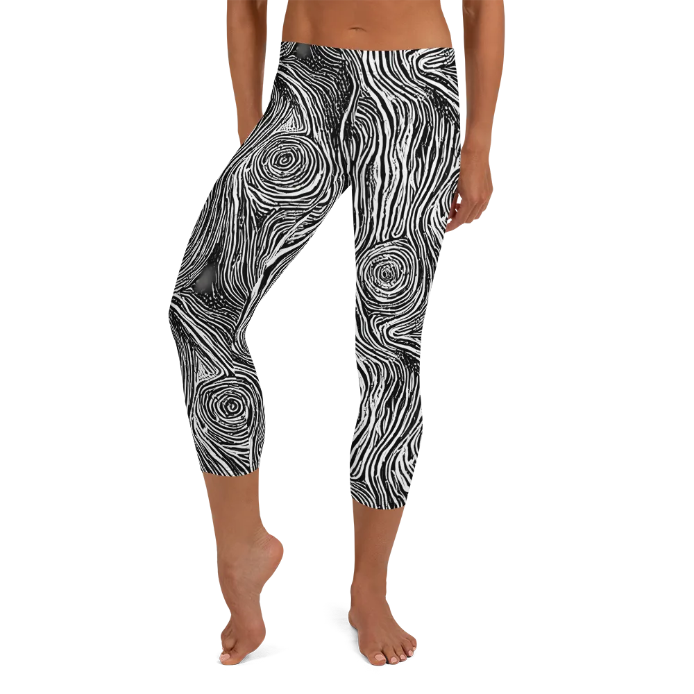 Fluid Timber on Capri Leggings — Front
