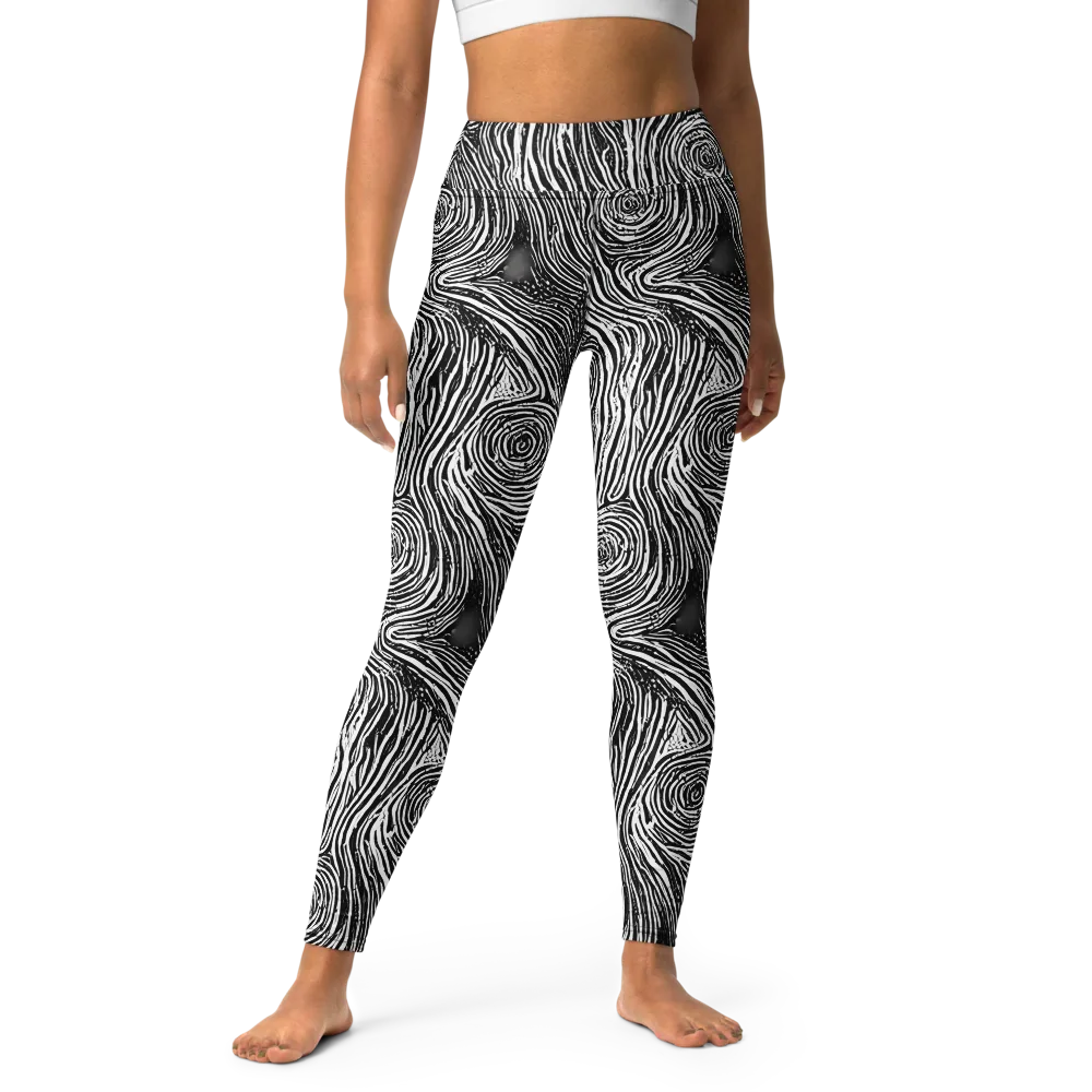 Fluid Timber on Yoga Leggings — Front