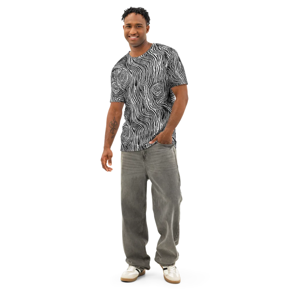 Fluid Timber on Men's Cotton Crew Neck T-Shirt — Front